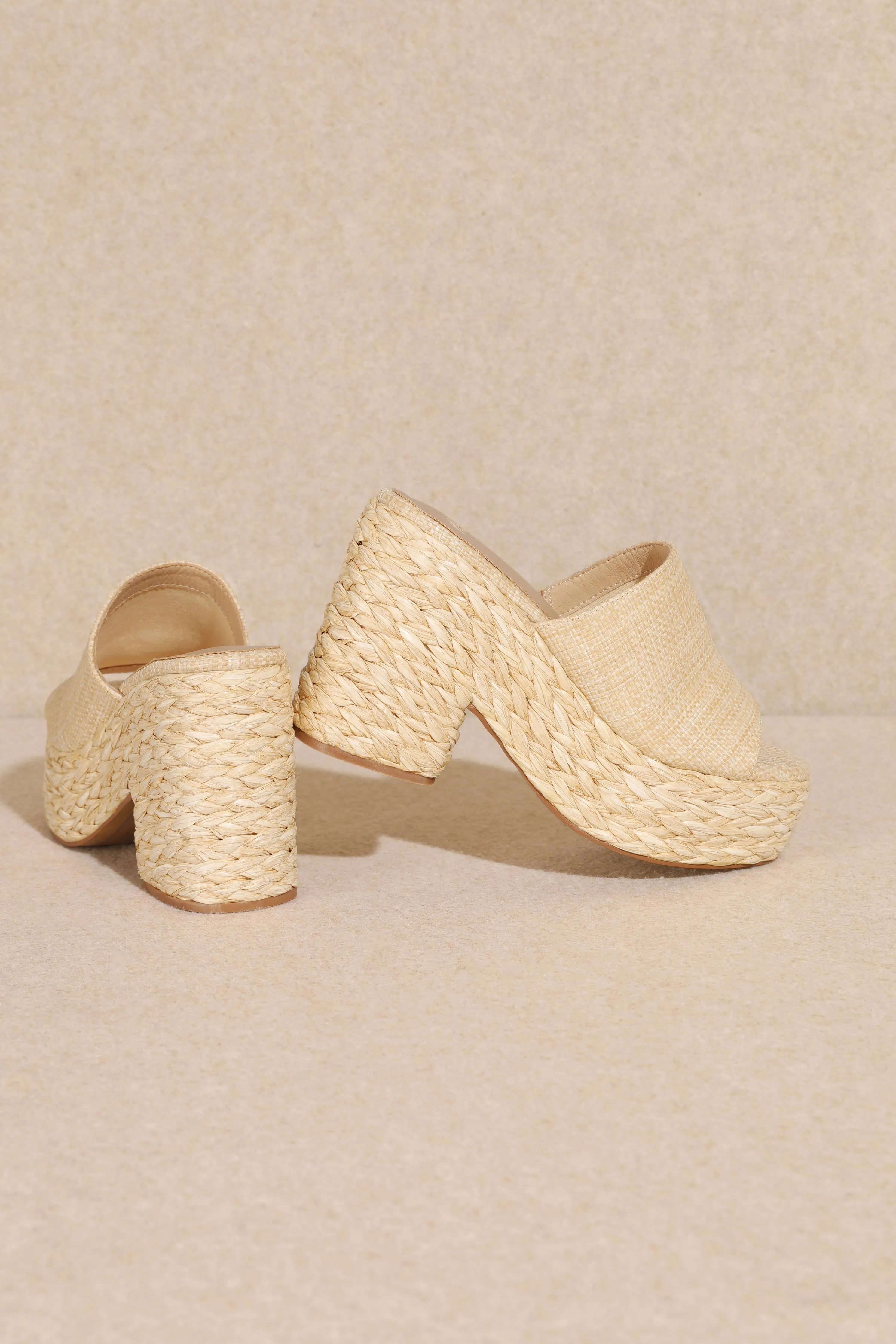 ASHLYN RAFFIA HEELS