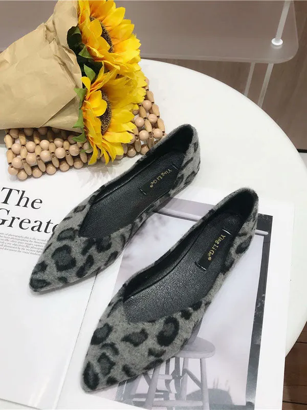 Autumn New Fashion Wild Leopard Women's Shoes Flat Elegant Women's Shoes