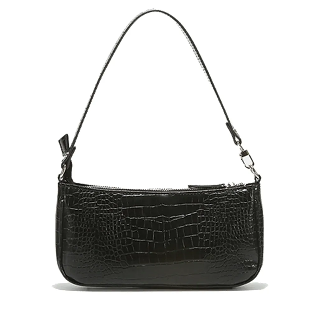 Barabum Retro Classic Crocodile Pattern Shoulder Bag with Zipper Closure