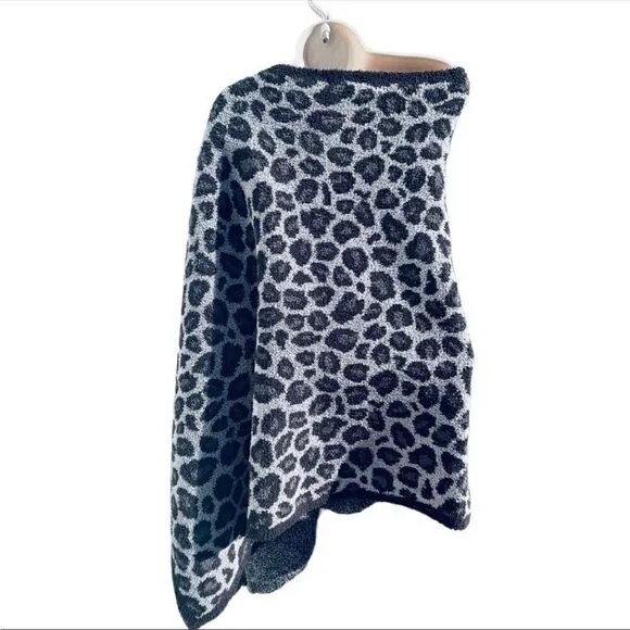 Barefoot Dream CozyChic Leopard Print KnitPoncho. One Size Multi $124