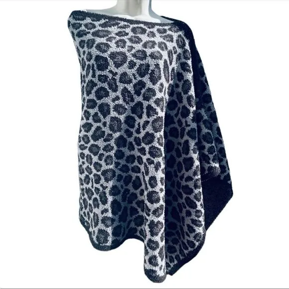 Barefoot Dream CozyChic Leopard Print KnitPoncho. One Size Multi $124
