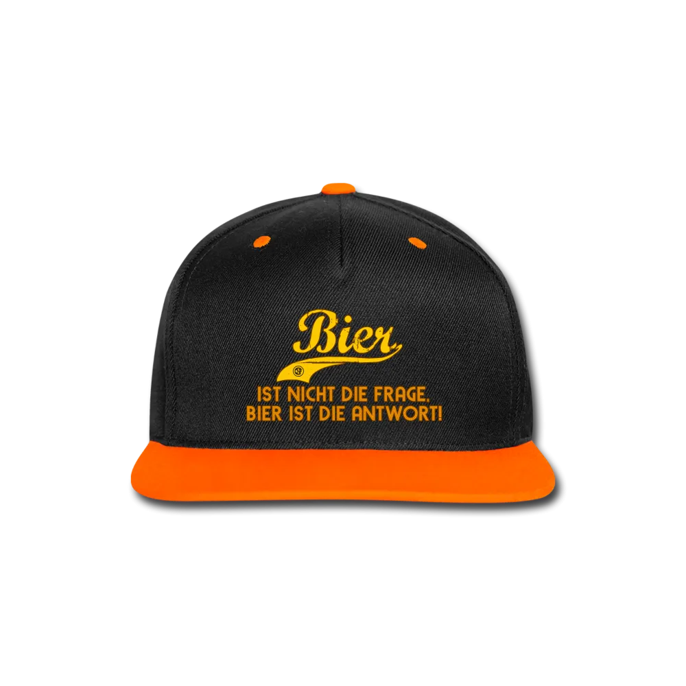 Bier ist nicht die Frage Bier ist die Antwort - Kontrast Snapback Cap