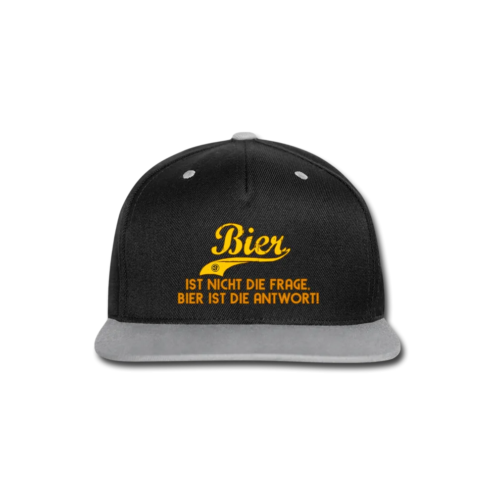 Bier ist nicht die Frage Bier ist die Antwort - Kontrast Snapback Cap