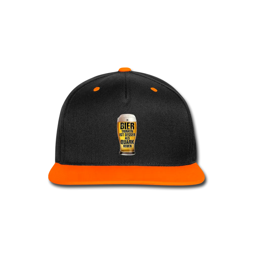 Bier trinken ist besser als Quark reden - Kontrast Snapback Cap
