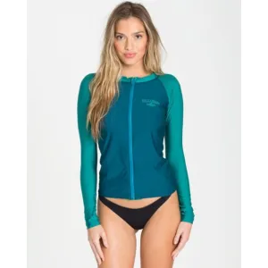 BILLABONG FRONT ZIP L/S RASH GUARD BLUE