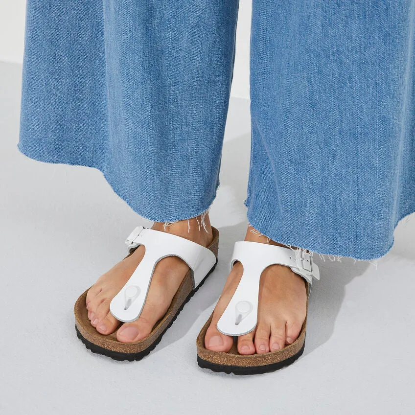 Birkenstock Gizeh Leather - Patent White - Regular