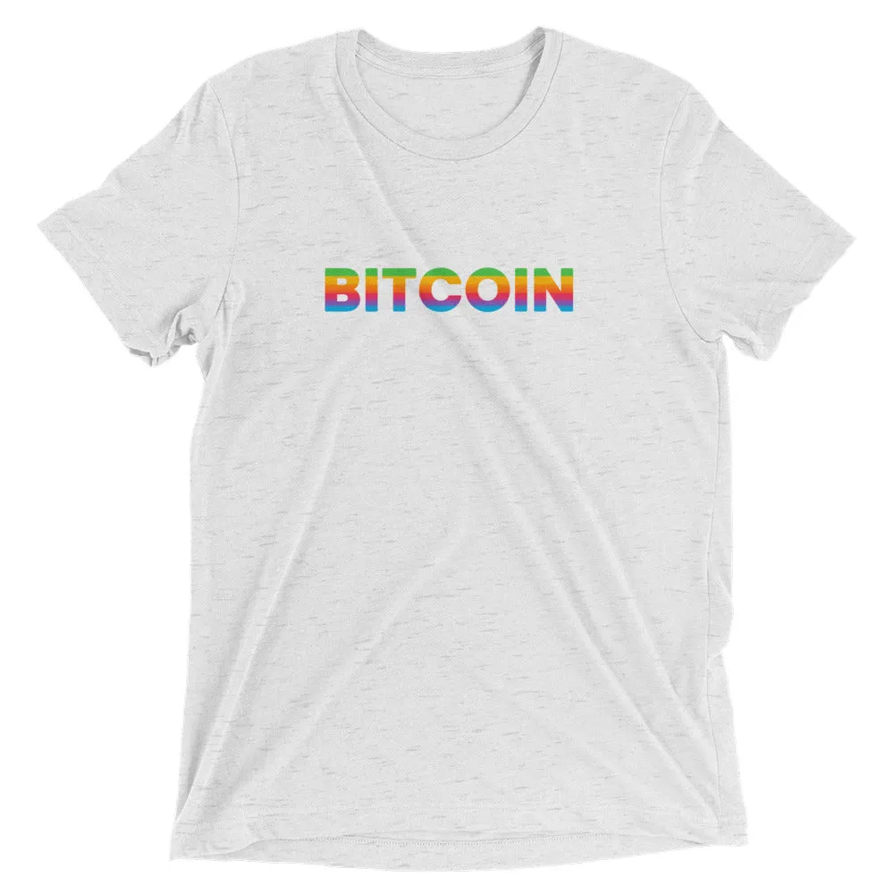 Bitcoin Rainbow Retro Apple Colors - Crypto Tee Shirt