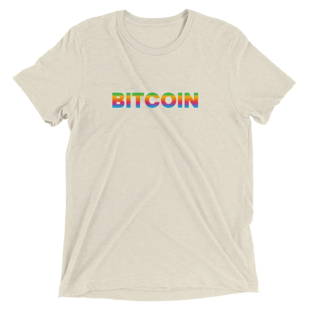 Bitcoin Rainbow Retro Apple Colors - Crypto Tee Shirt