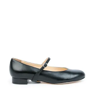 Black Ballet Flat   Twiggy Strap