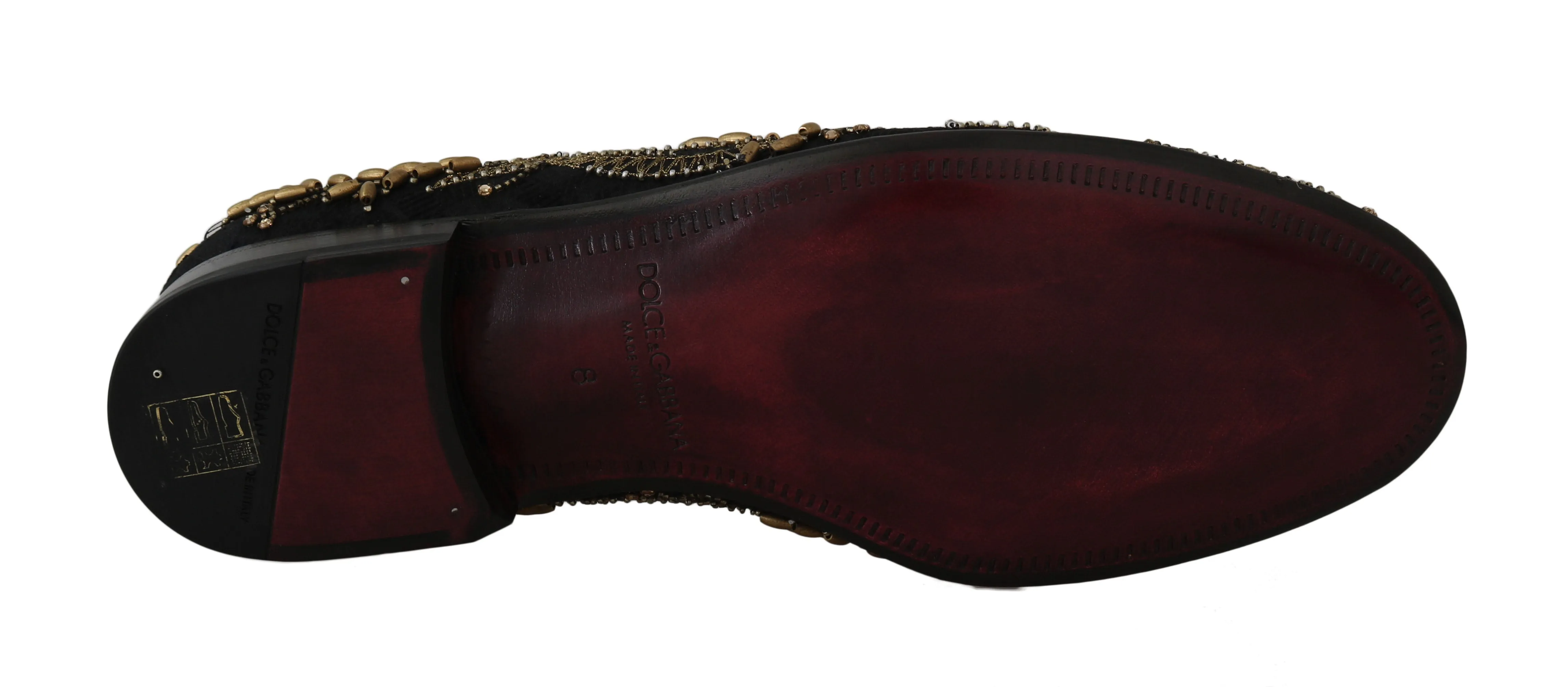 Black Jacquard Crystal Sequined Loafers