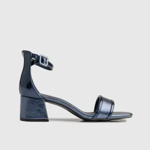 Block Heel Sandal Navy 10529