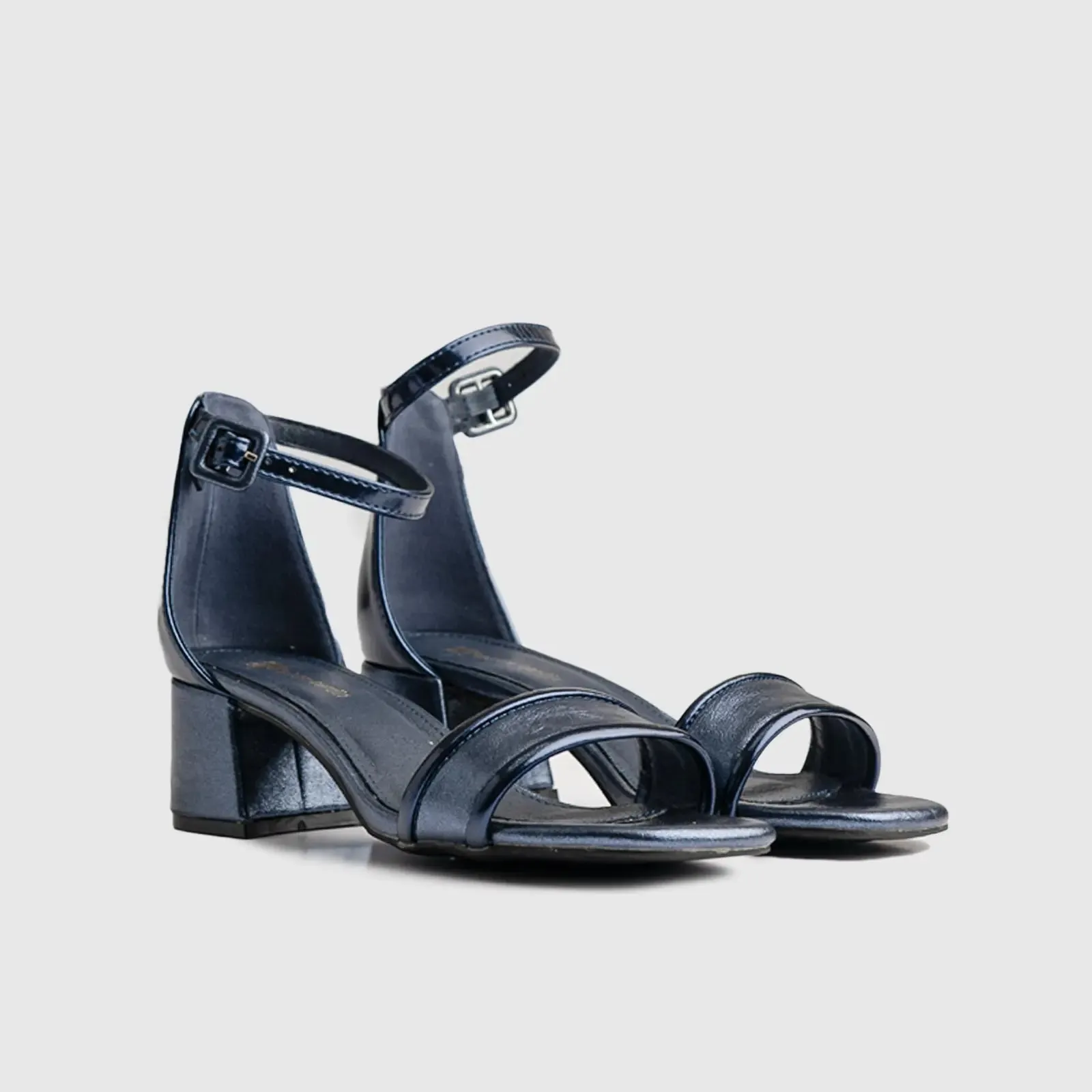 Block Heel Sandal Navy 10529