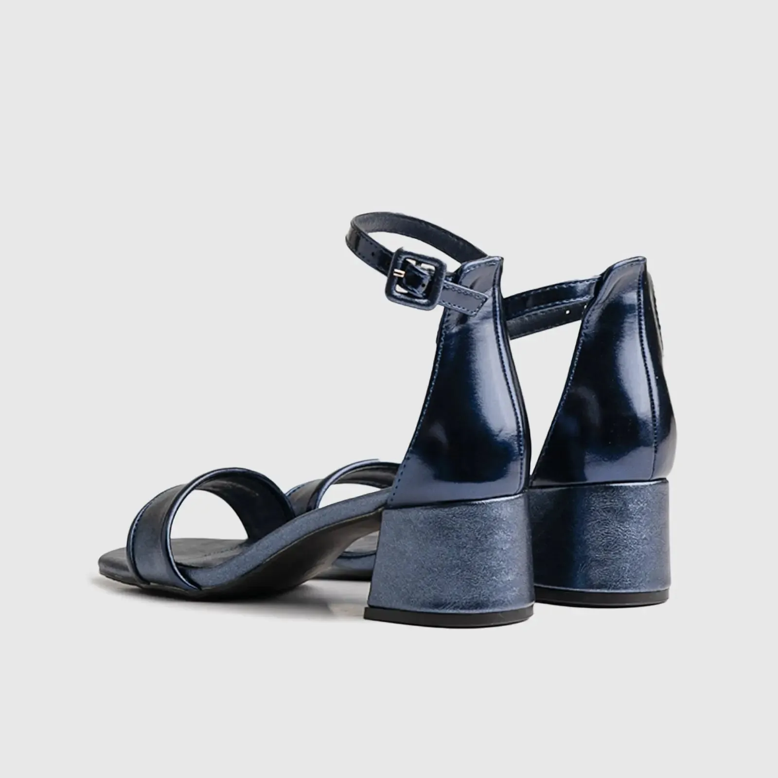 Block Heel Sandal Navy 10529