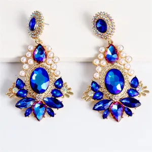 Blue Crystal & Cubic Zirconia Pearl 18K Gold-Plated Botany Drop Earrings