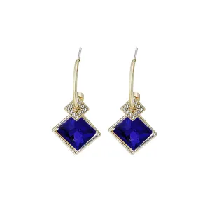 Blue Princess Crystal & Cubic Zirconia Huggie Earrings