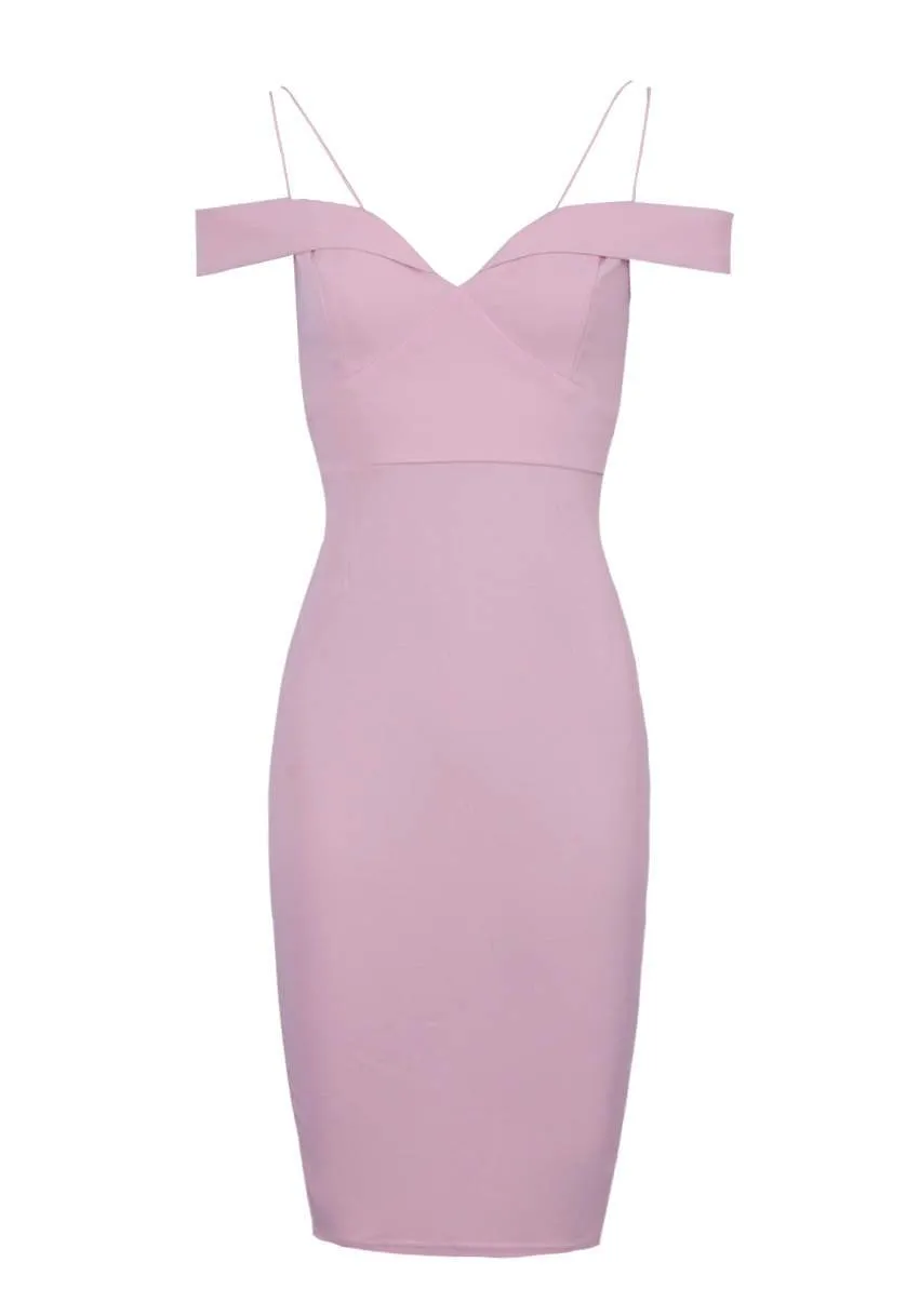 Blush Off The Shoulder Bodycon Dress