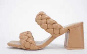 Braided Double Strap Chunky Heel