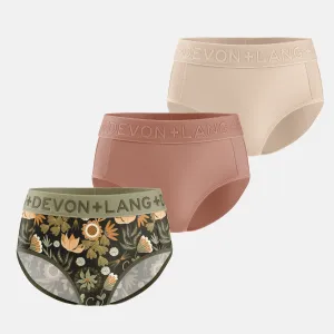 Bria Bikini Brief - Multi-Packs - Fall Florals/Skin Bronze/Skin Light