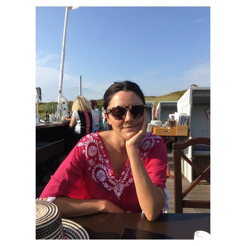 Bright Pink Cotton Embroidered Caftan