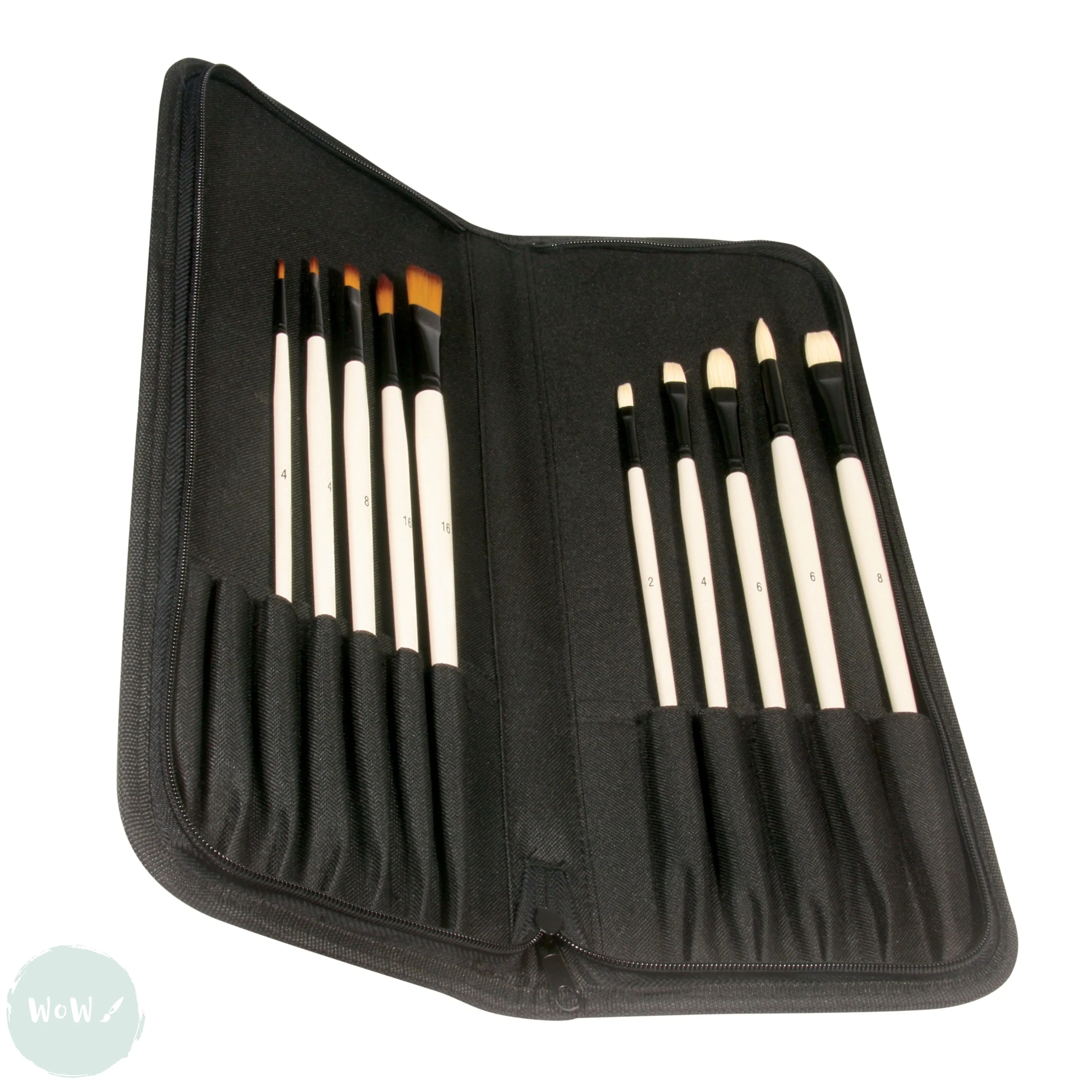 BRUSH SET - Daler Rowney - GRADUATE –  Oil & Acrylic Brush Collection - Zip Case set 10 assorted
