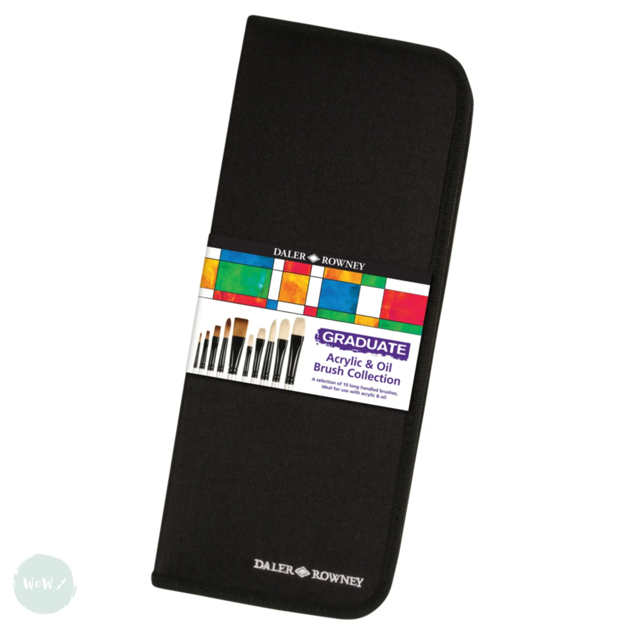 BRUSH SET - Daler Rowney - GRADUATE –  Oil & Acrylic Brush Collection - Zip Case set 10 assorted