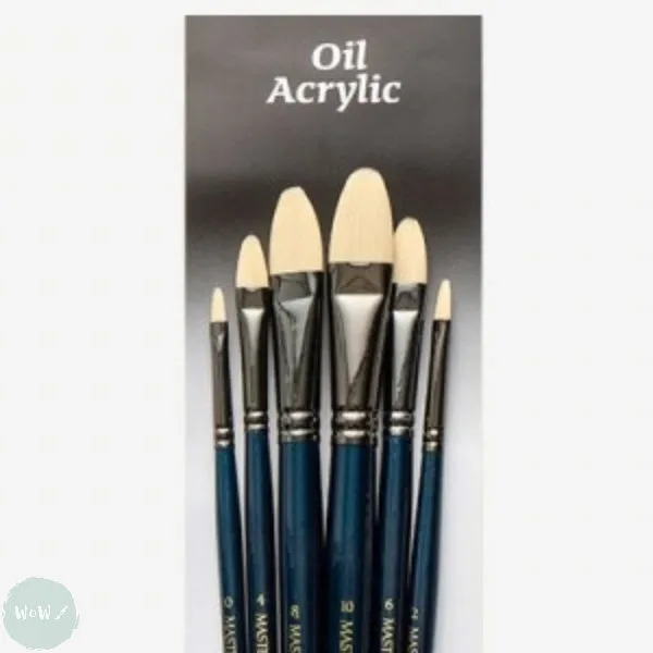 BRUSH SET - PRO ARTE - Mastertouch REFLEX - OILS & ACRYLICS - Brush Wallet Set - 6 Assorted FILBERTS