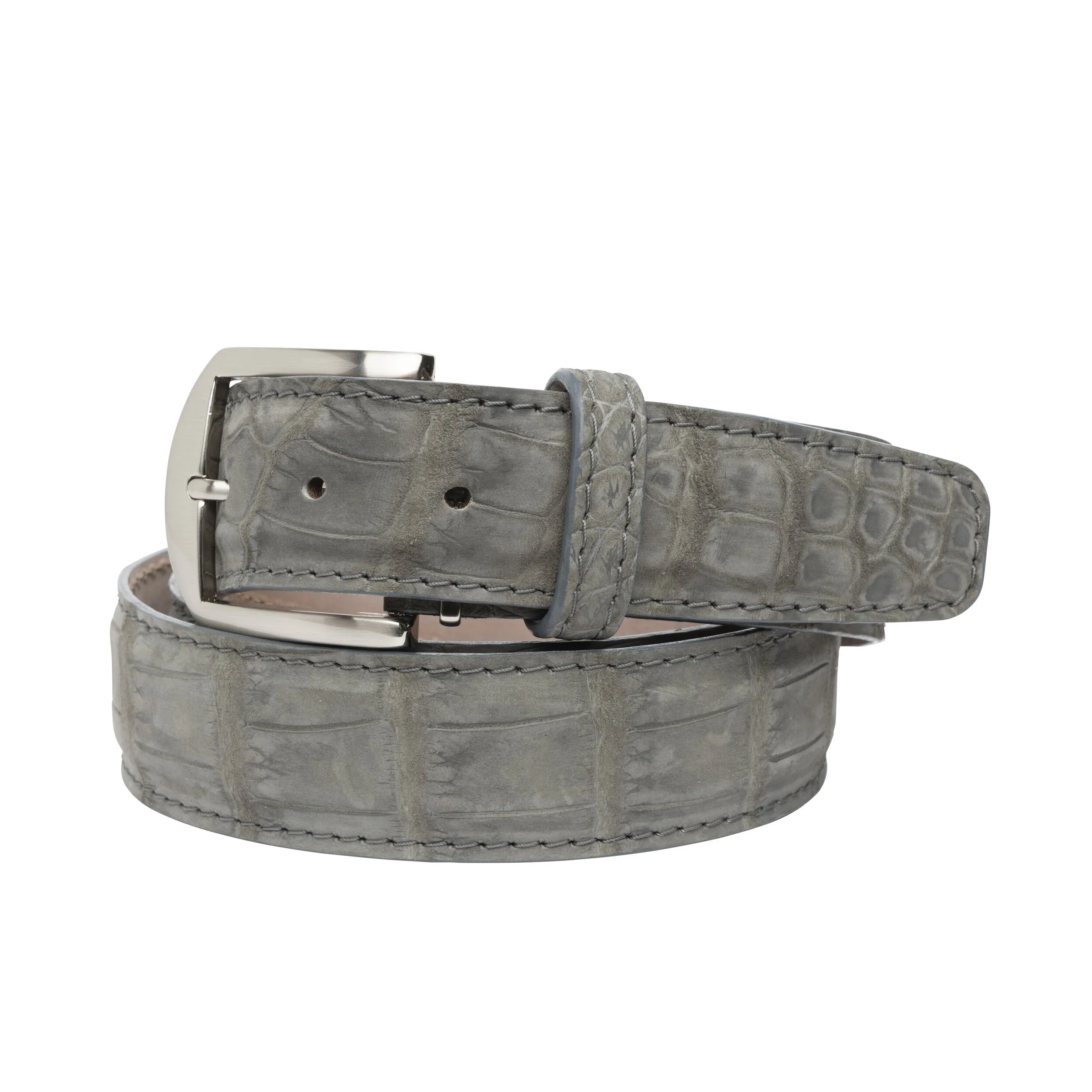 Buffed American Alligator Custom Belt 40mm in Gravel