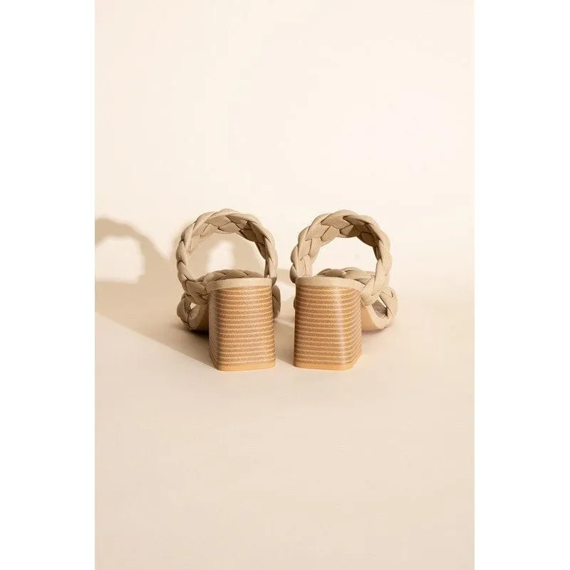 Buggy-s Braided Strap Mule Heels