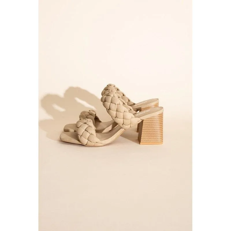 Buggy-s Braided Strap Mule Heels