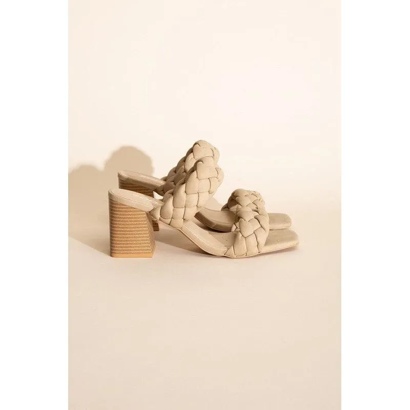 Buggy-s Braided Strap Mule Heels