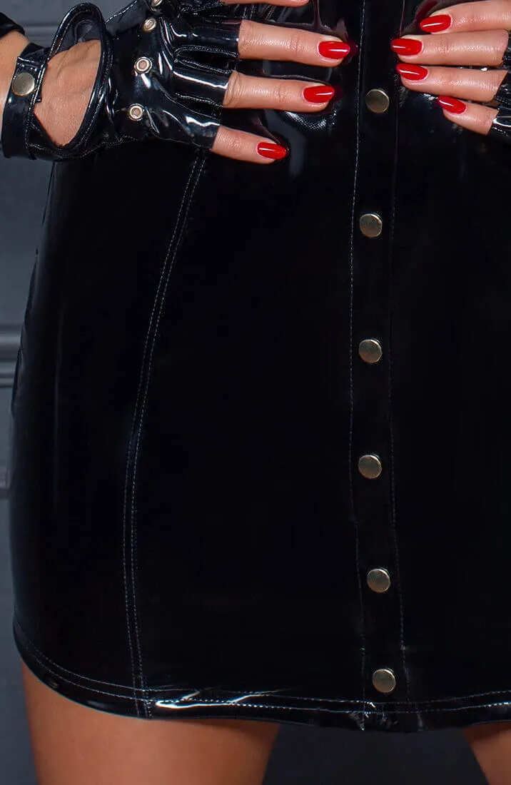 Button-up long sleeve PVC dress - Womanizer