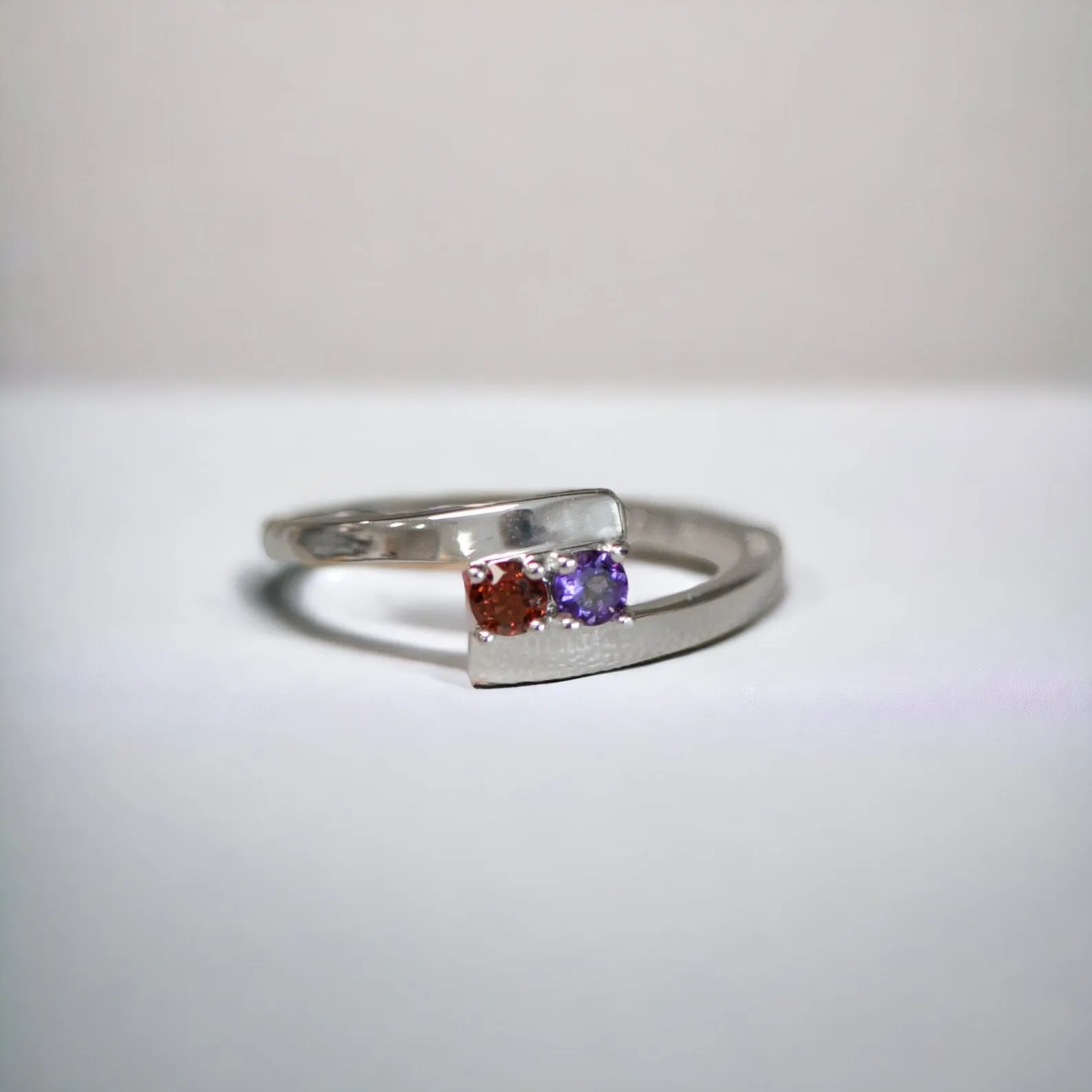 Bypass Family 3mm Birthstone Ring