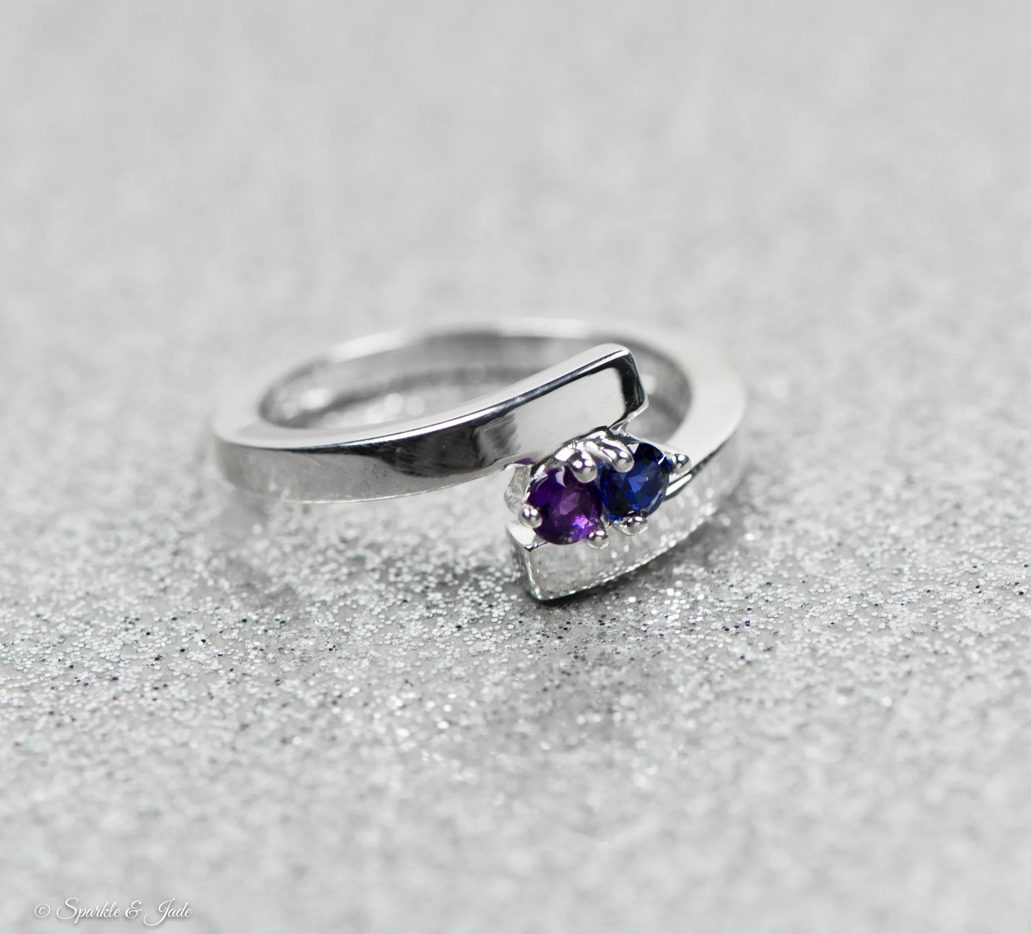 Bypass Family 3mm Birthstone Ring