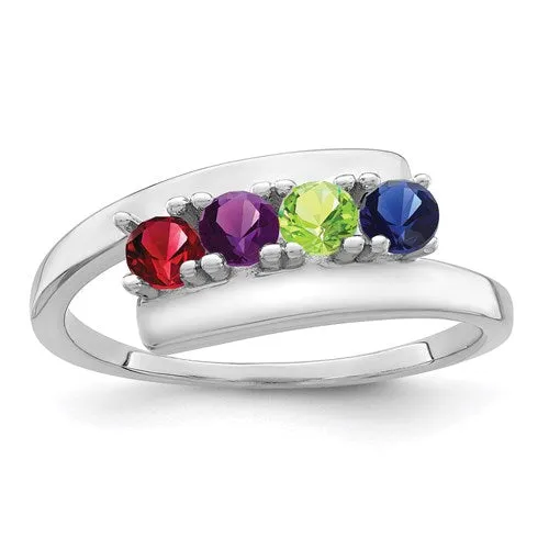 Bypass Family 3mm Birthstone Ring