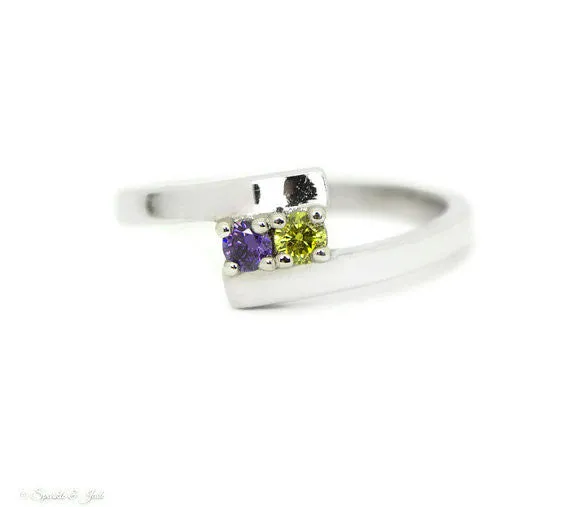 Bypass Family 3mm Birthstone Ring