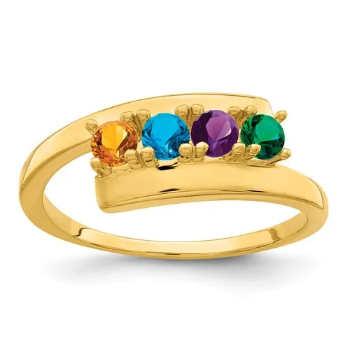 Bypass Family 3mm Birthstone Ring