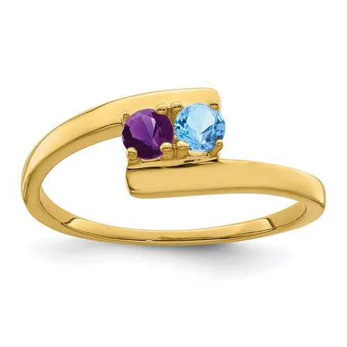 Bypass Family 3mm Birthstone Ring