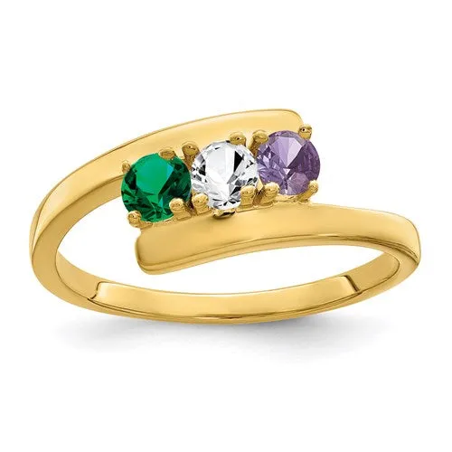 Bypass Family 3mm Birthstone Ring