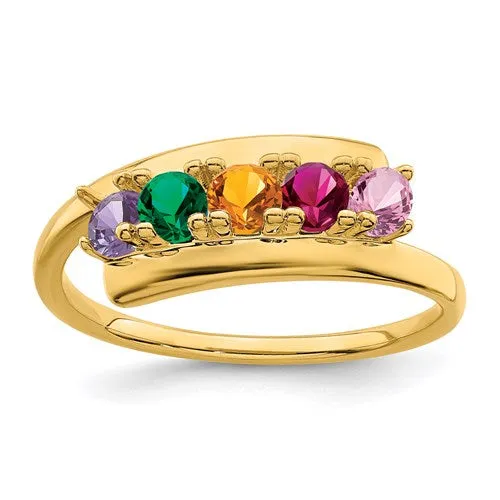 Bypass Family 3mm Birthstone Ring