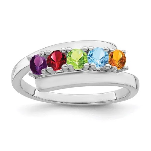Bypass Family 3mm Birthstone Ring