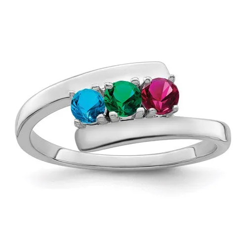 Bypass Family 3mm Birthstone Ring