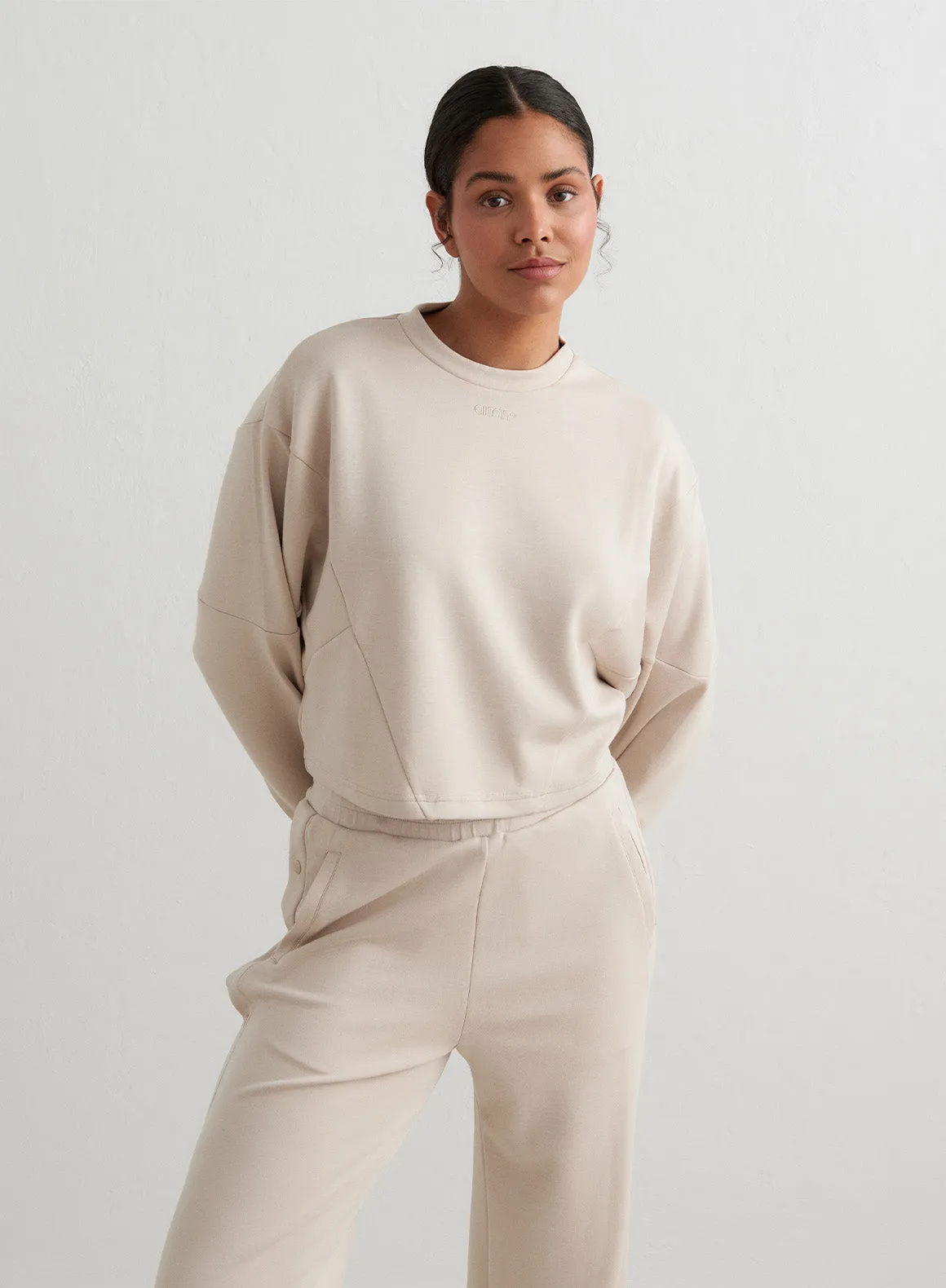 Café Au Lait Comfy Modal Block Sweatshirt