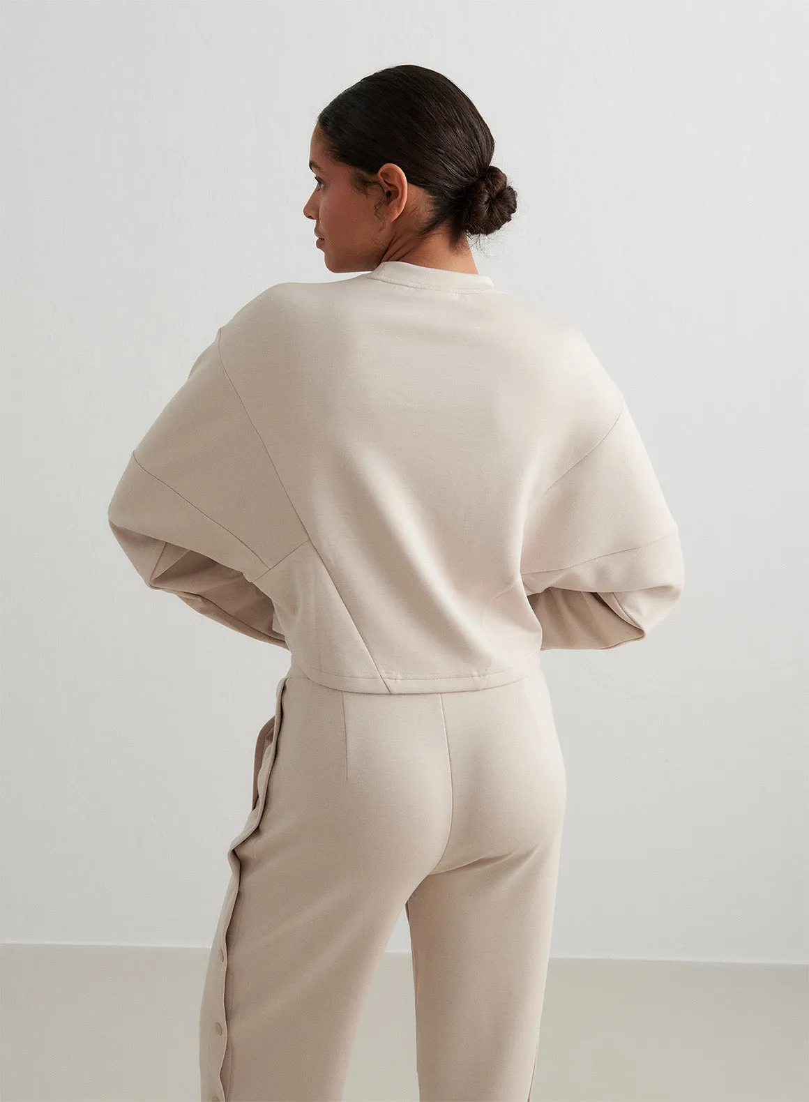 Café Au Lait Comfy Modal Block Sweatshirt