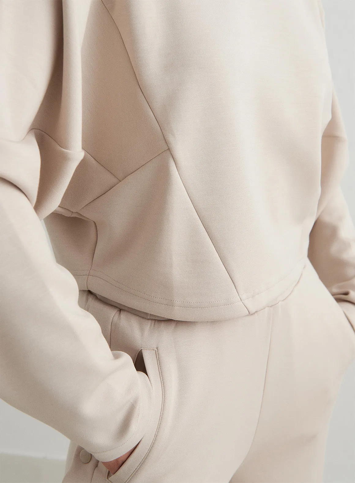 Café Au Lait Comfy Modal Block Sweatshirt