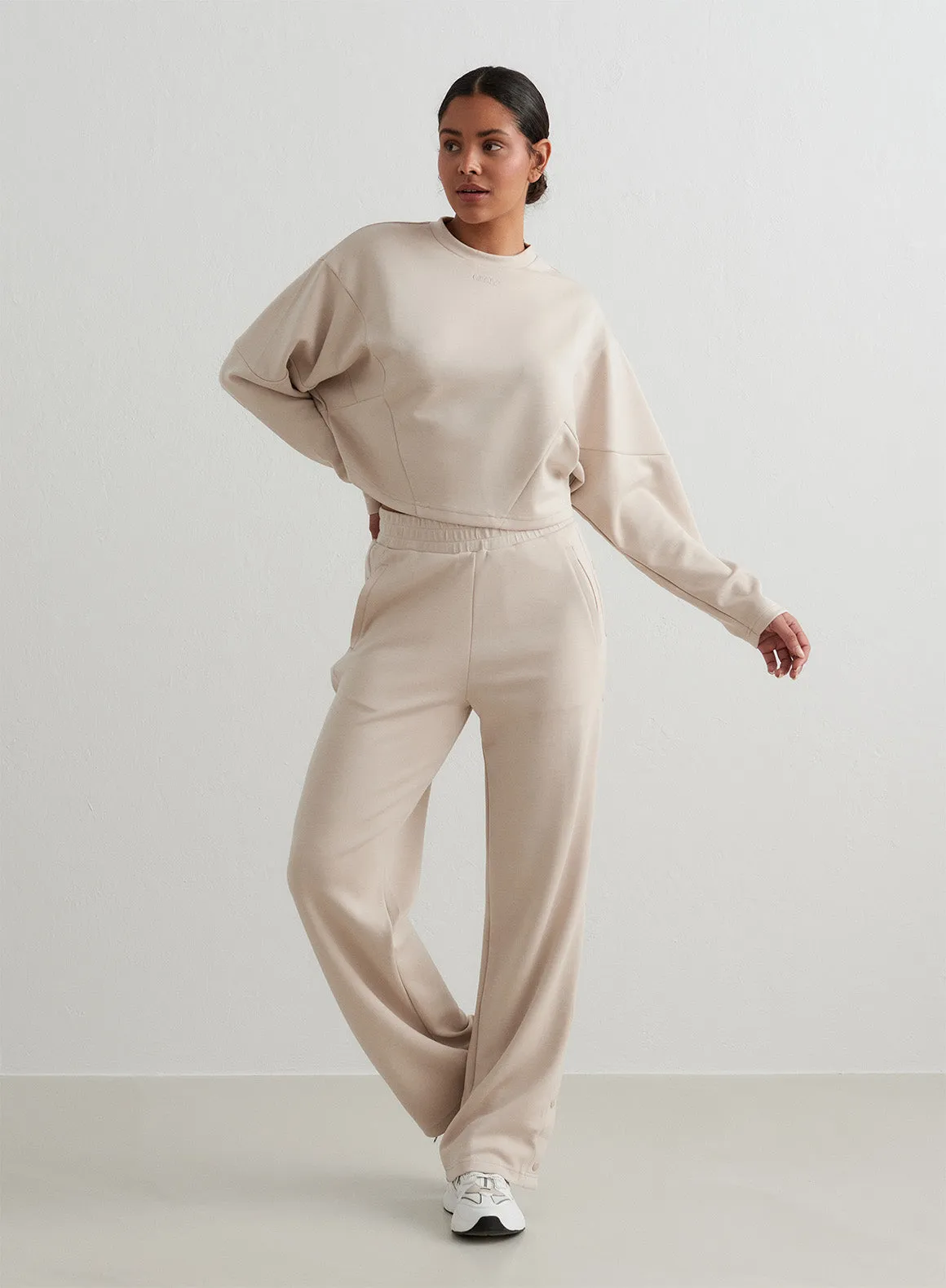 Café Au Lait Comfy Modal Block Sweatshirt