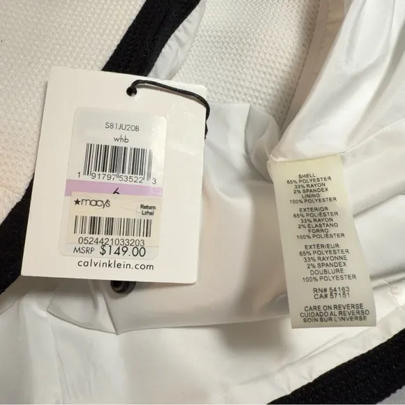 Calvin Klein Elegant White and Black Women's Jacket NWT