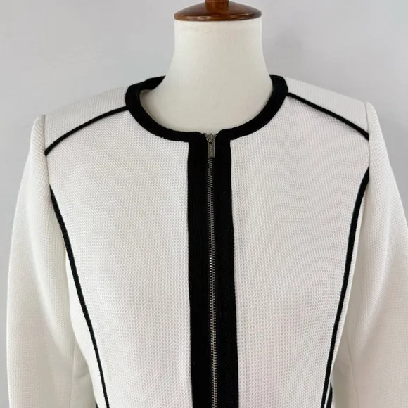 Calvin Klein Elegant White and Black Women's Jacket NWT