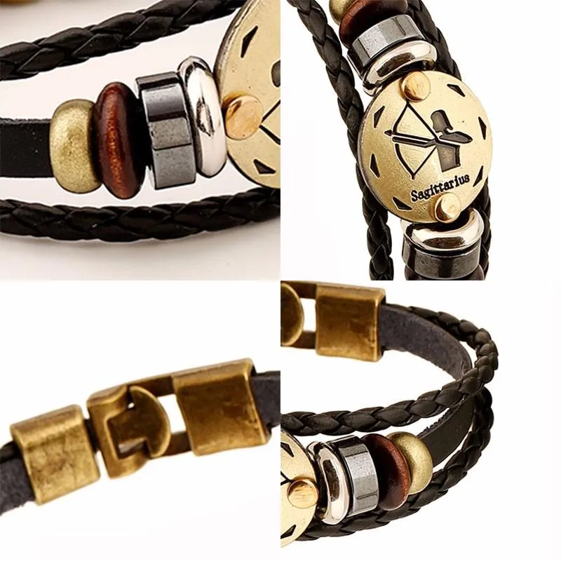 Capricorn Zodiac Leather Bracelet