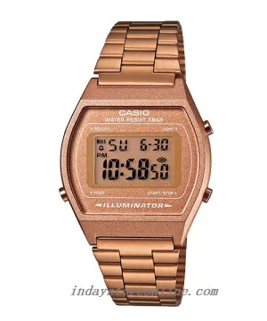 Casio Vintage Women's Watch B640WC-5A Rose Gold Plated Stainless Steel Self-adjustable Band