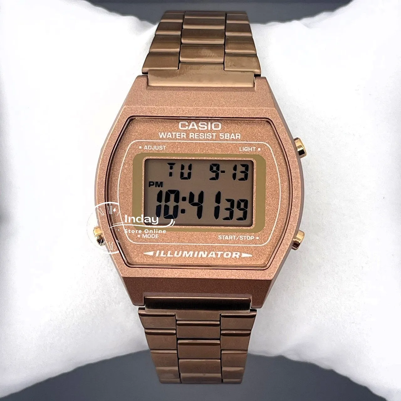Casio Vintage Women's Watch B640WC-5A Rose Gold Plated Stainless Steel Self-adjustable Band